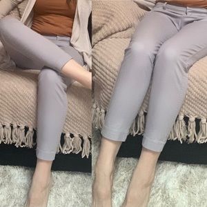 Size 0 Short Grey Dress Slacks with Lilac Tint - Spring Office Attire 🌸💜